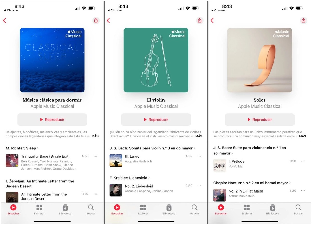 listas clasificadas por expertos de Apple Music Classical