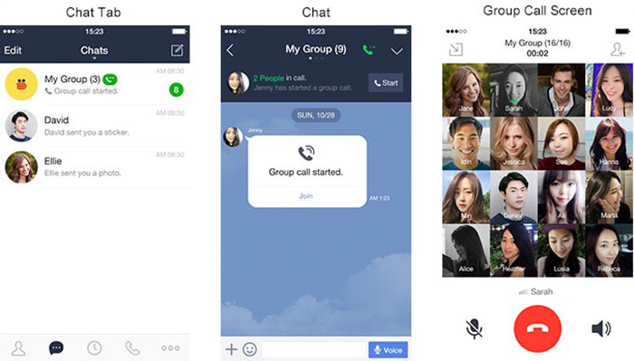 llamada grupal line