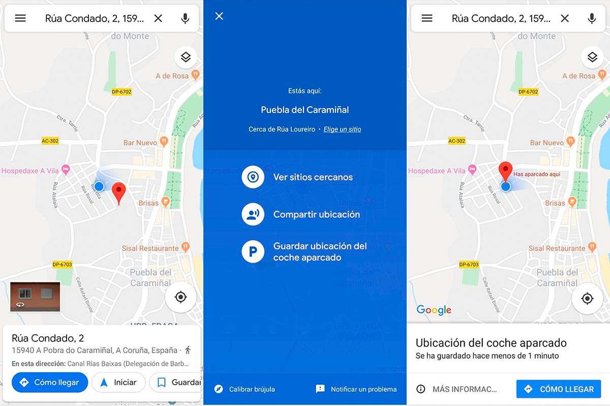 localiza tu coche con google maps