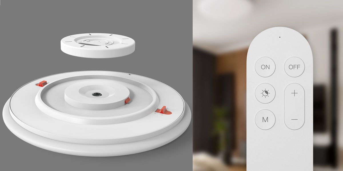 mando y base de lampara de techo yeelight arwen smart led