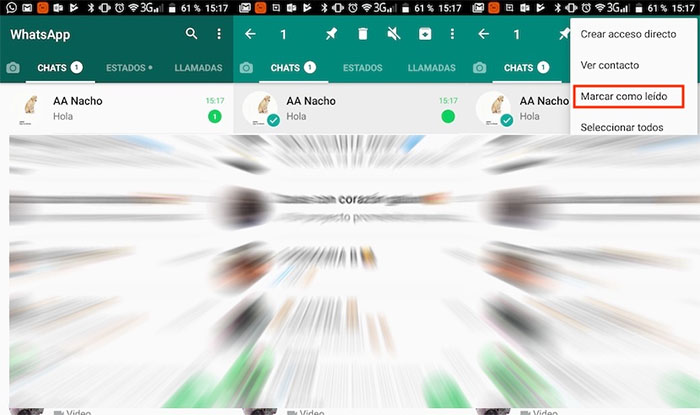 marcar conversaciones leidas de WhatsApp