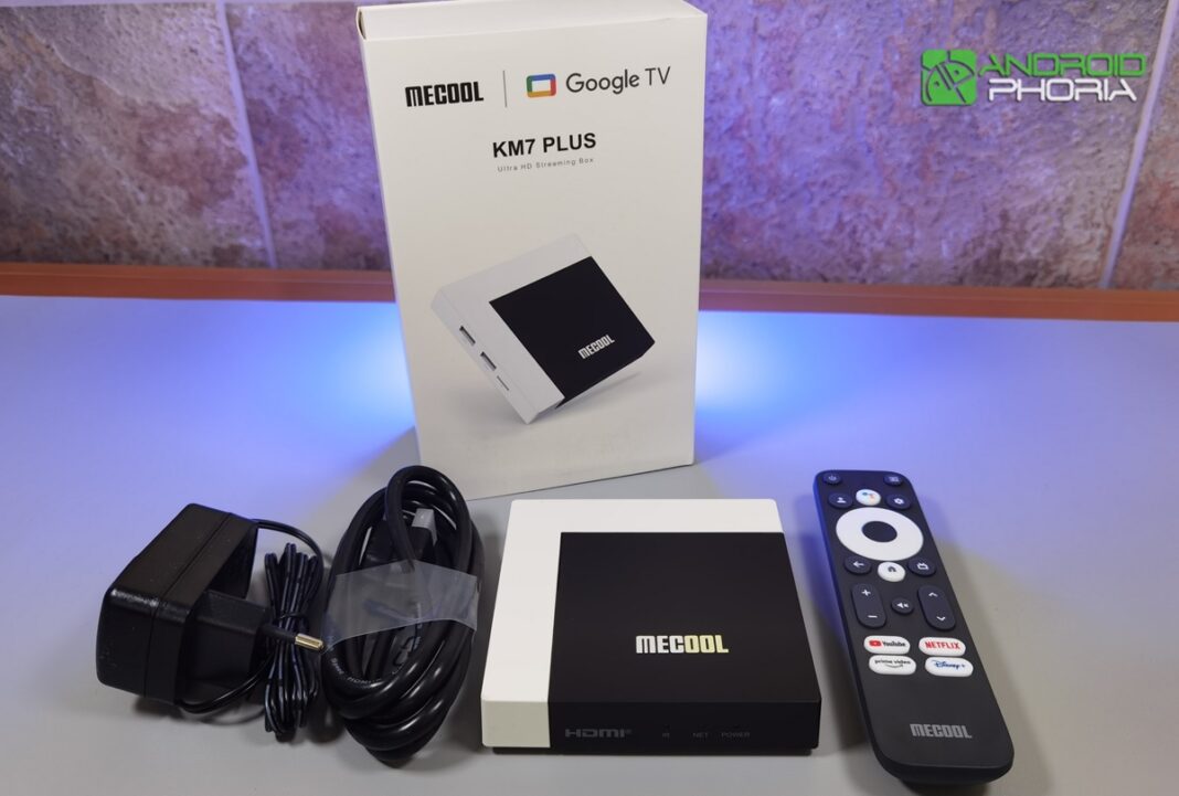 mecool km7 plus todos lo que incluye en su caja