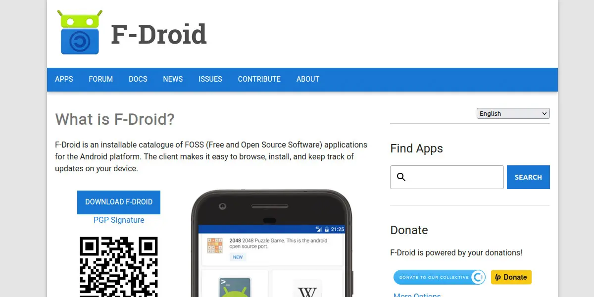 Imagen de la web de F-Droid