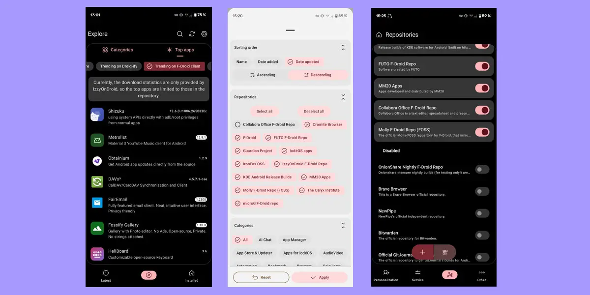 Imagen de la interfaz de la Neo Store en un smartphone