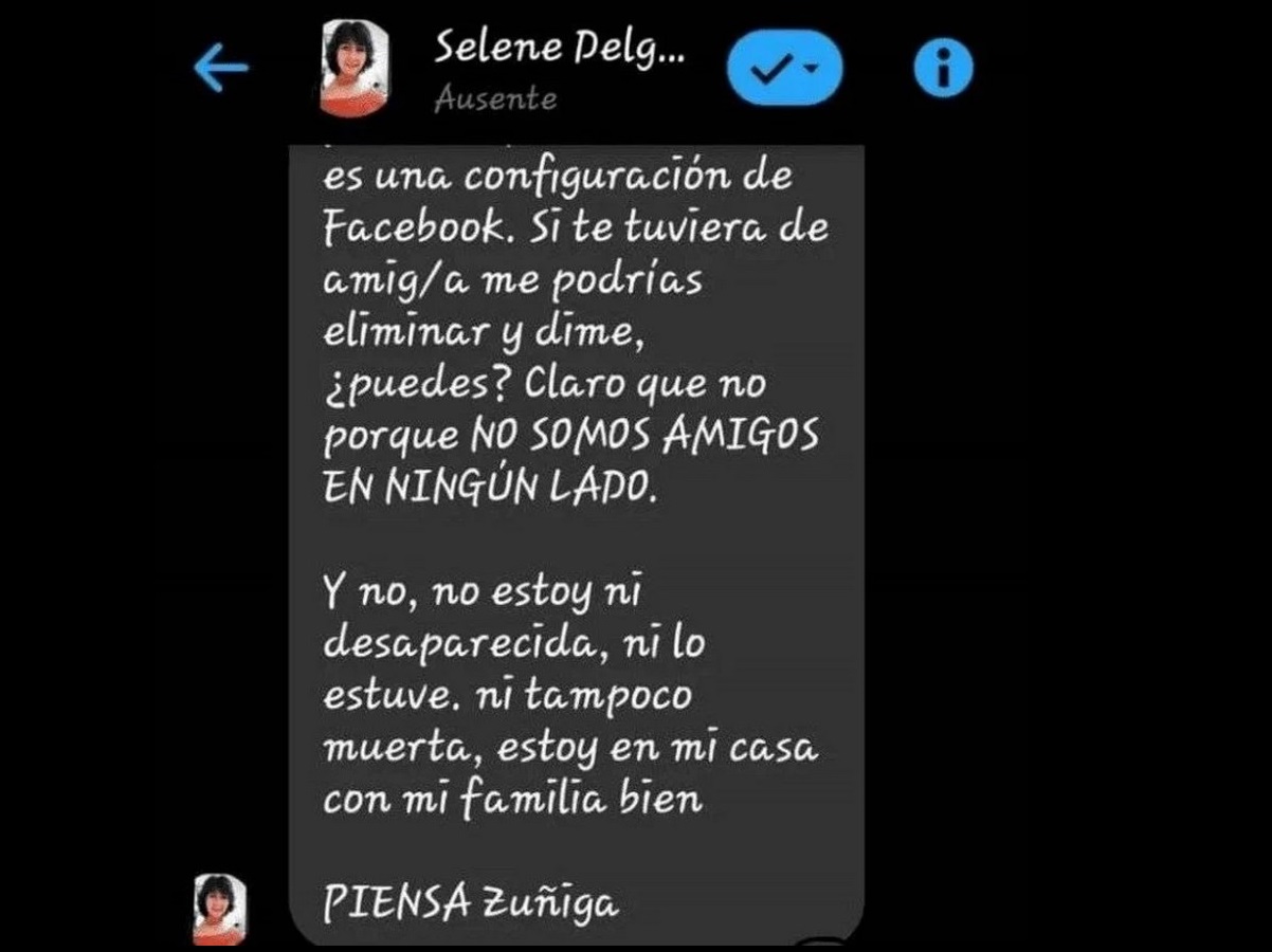 mensaje selene delgado