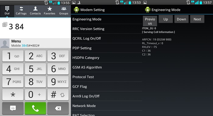 modo ingeniero LG movil