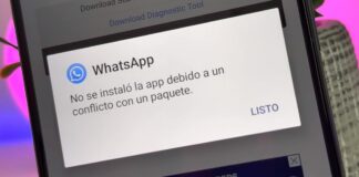 no se instalo la app debido a un conflicto con un paquete