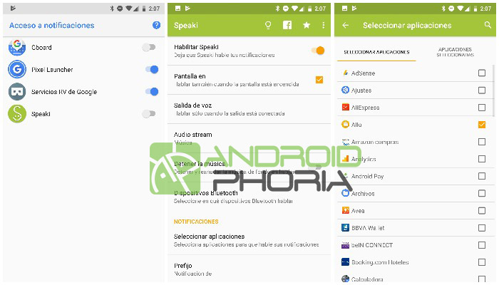 notificaciones habladas android