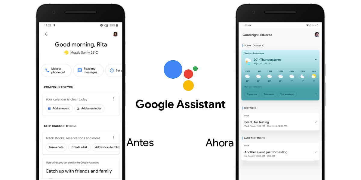 nuevo diseño asistente Google