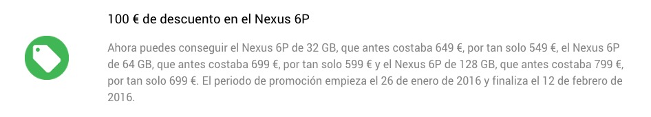 nuevos nexus 100 euros menos