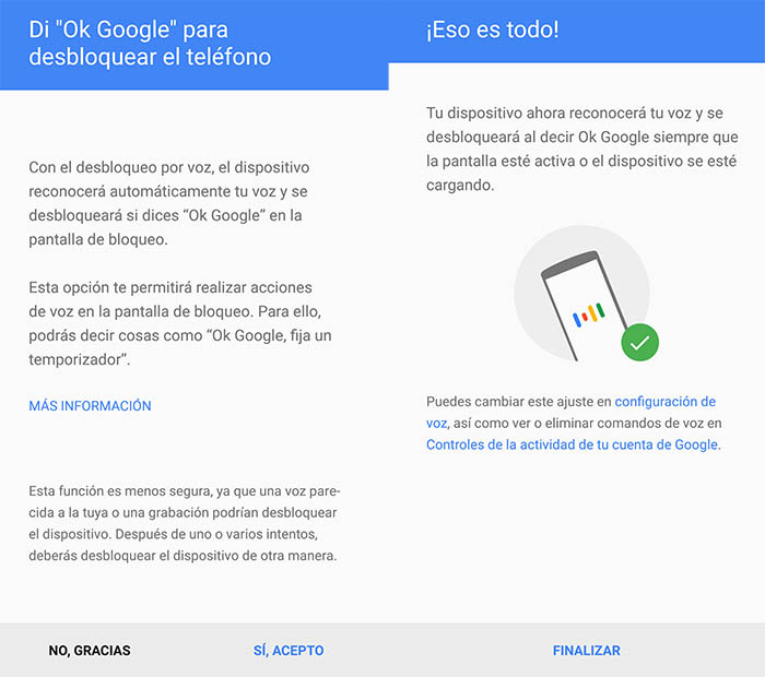 Ok Google desbloqueo