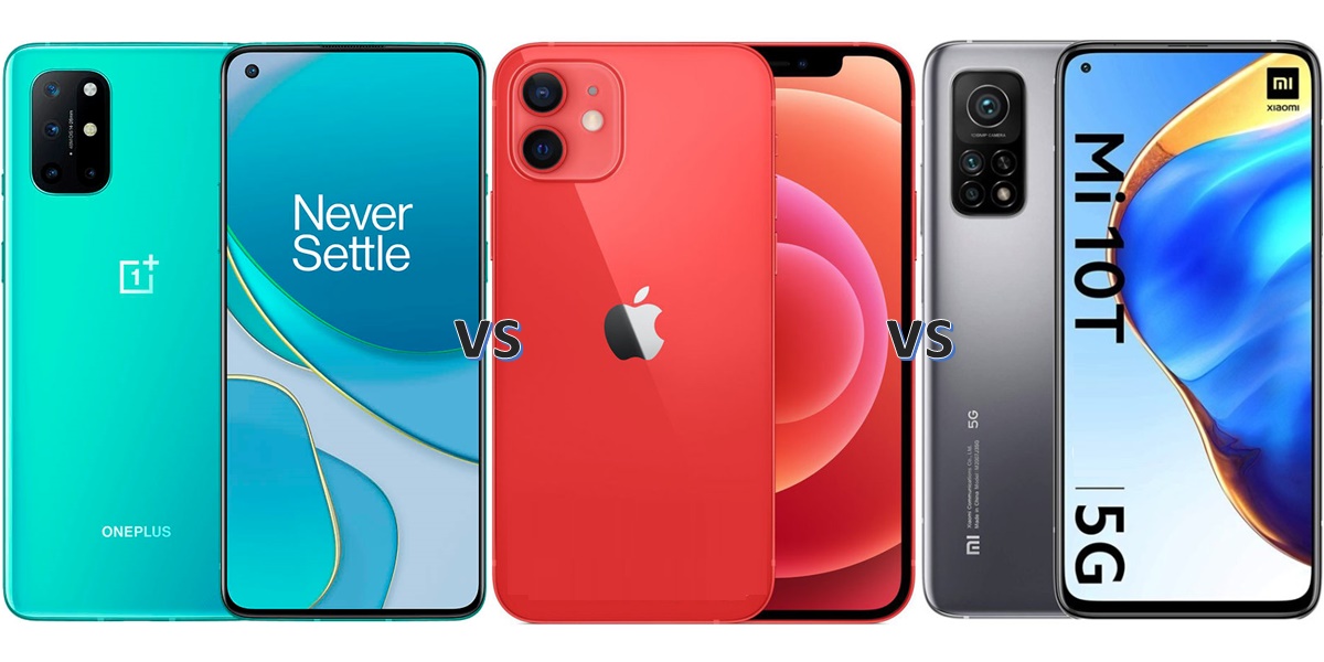 oneplus 8t vs xiaomi mi 10t vs iphone 12