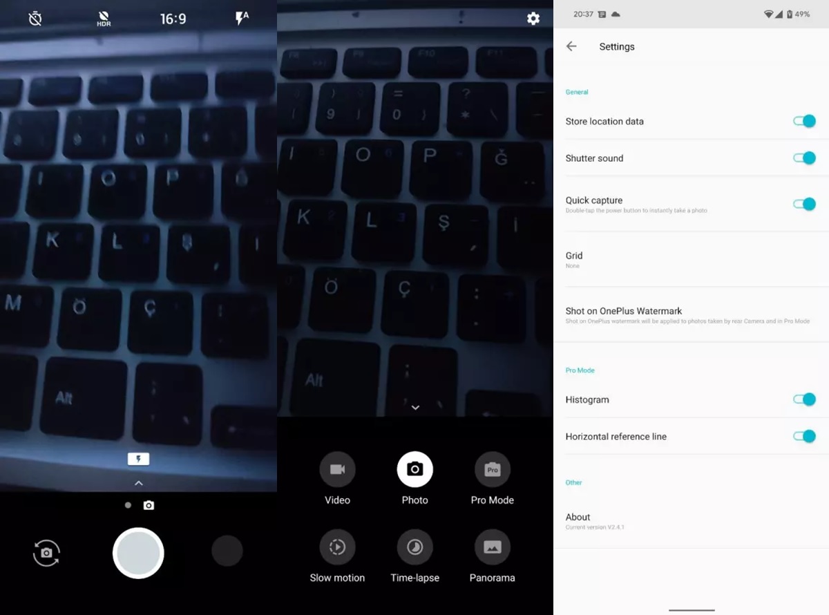 oneplus camera funciones