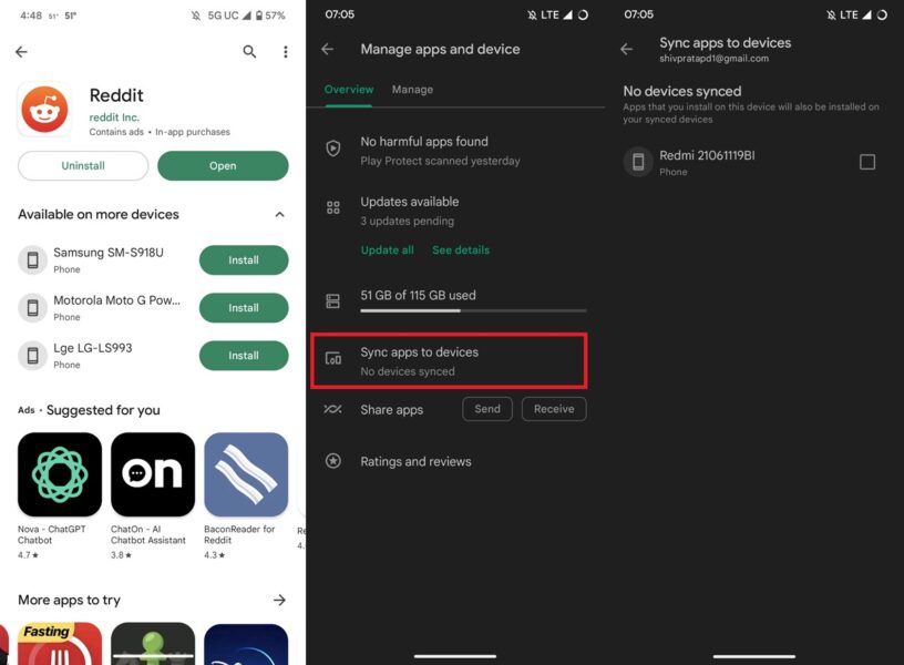 Play Store estrena la función de sincronizar apps en varios móviles