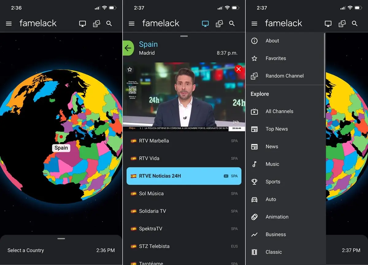 pagina web para ver canales de TV de todo el mundo gratis 2026 famelack