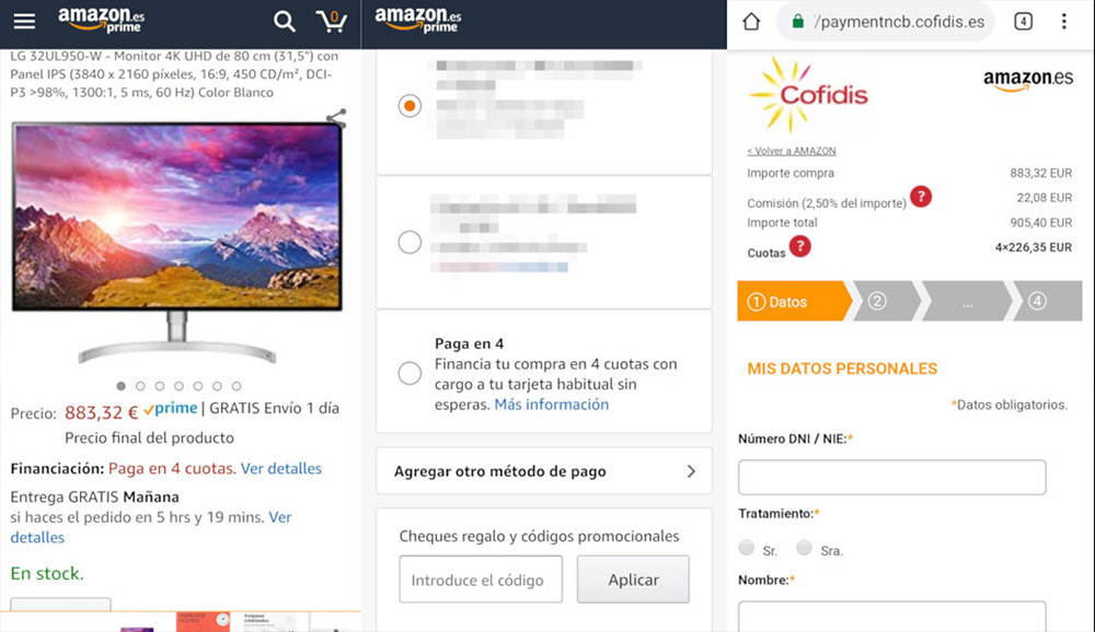 pago a plazos amazon eliminado