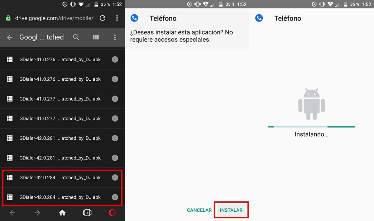 paso a paso para instalar app telefono de google