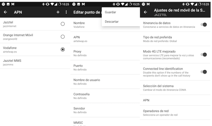 pasos configurar apn vodafone