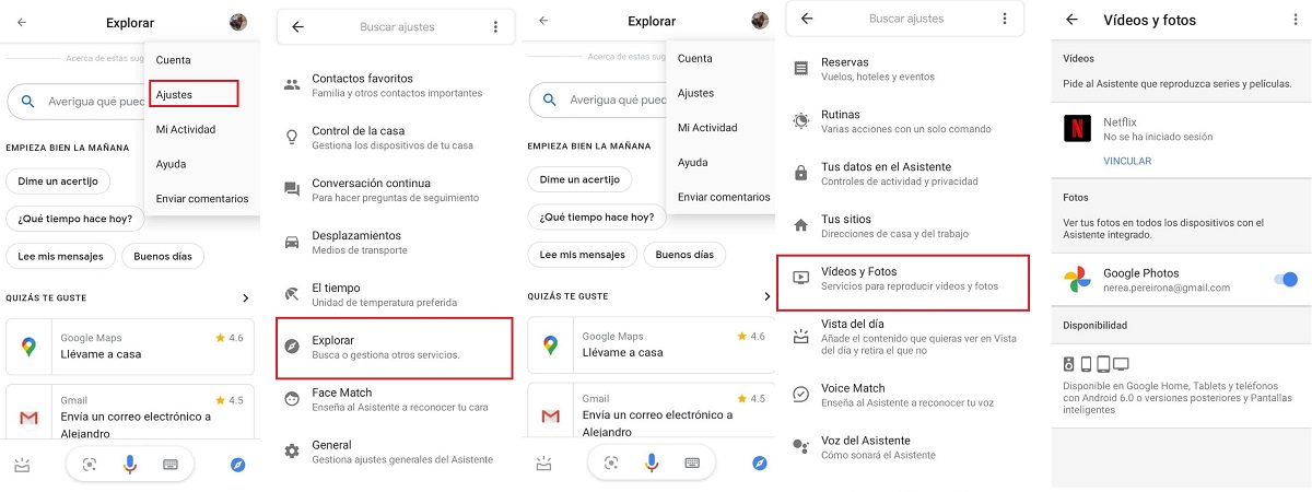 pasos configurar netflix disney+ google assistant