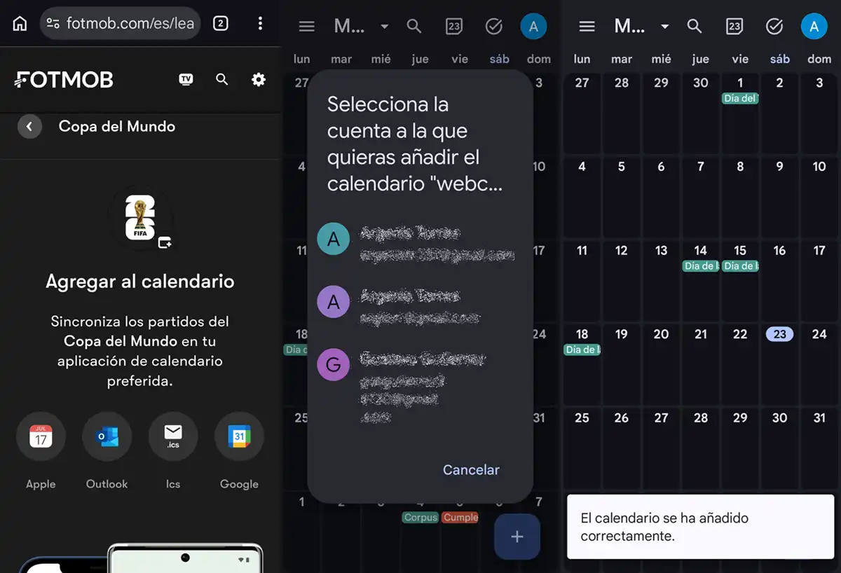 pasos para agregar calendario del Mundial 2026 completo en tu movil
