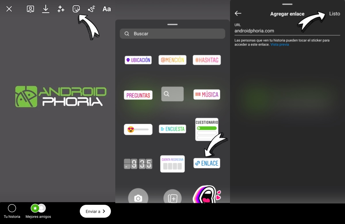 pasos para colocar enlaces en las Stories de Instagram con un sticker