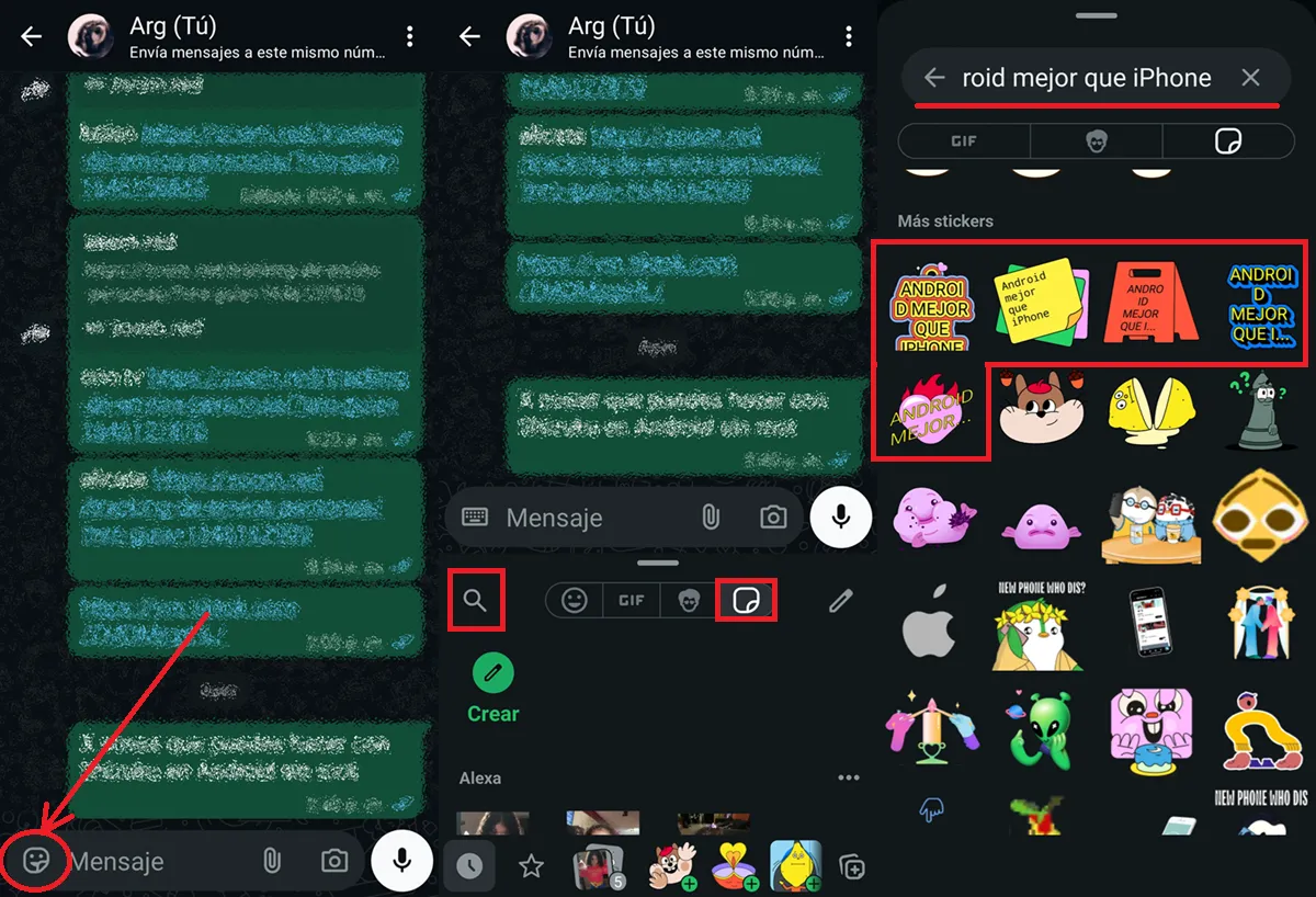 pasos para crear stickers de texto en whatsapp