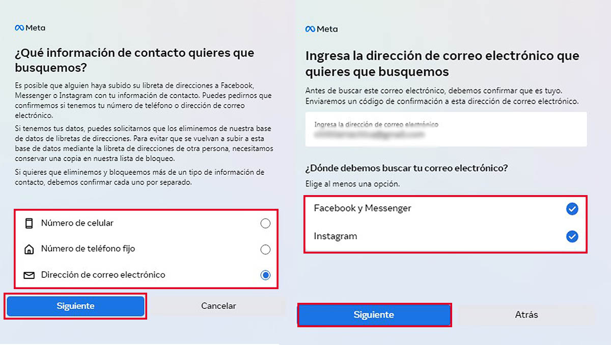 pasos para eliminar datos de facebook