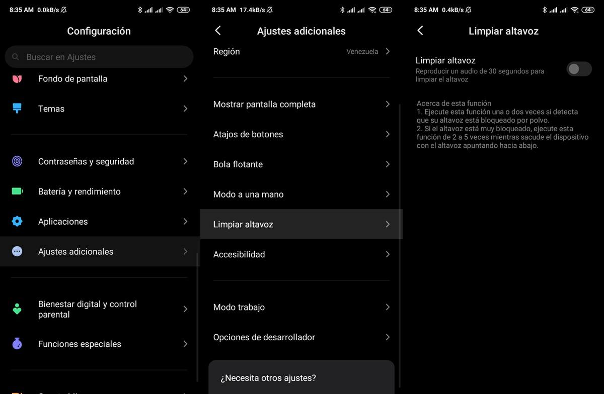 pasos para limpiar altavoz de movil xiaomi sin tocarlo