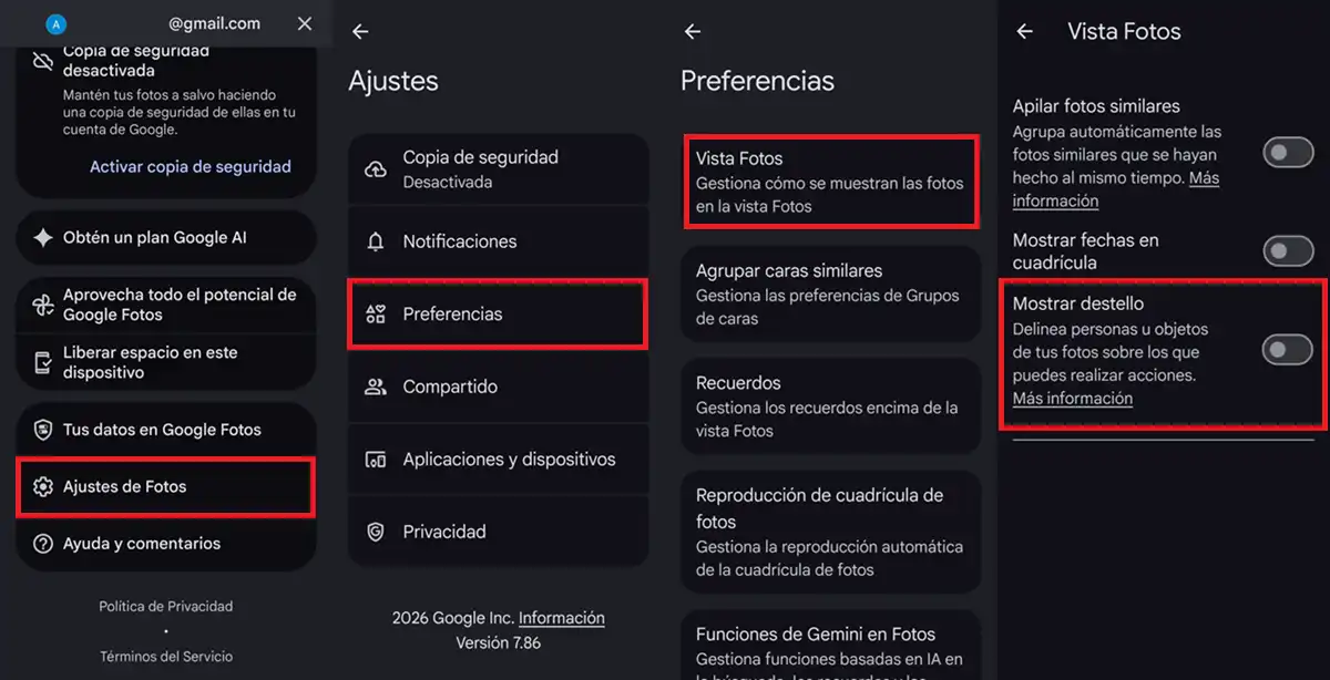 pasos para quitar efecto destello sobre tus fotos en Google Fotos