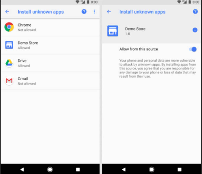 permiso en Android Oreo
