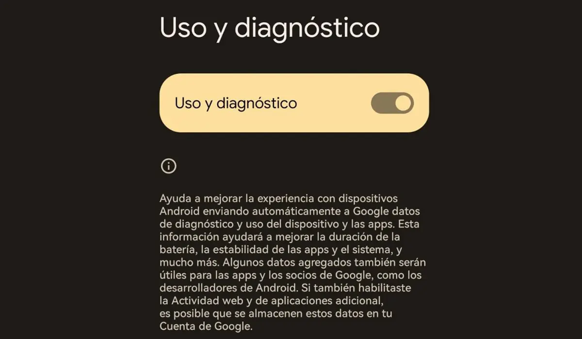 Uso y diagnóstico de Google