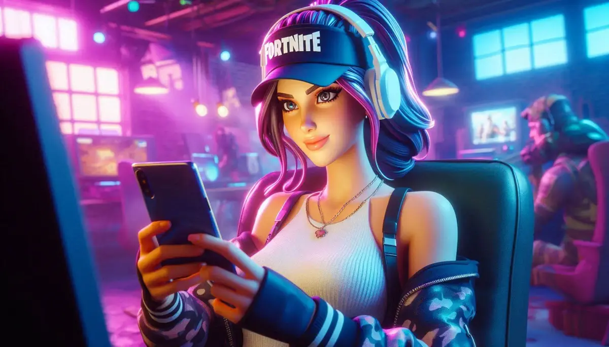 Personaje De Fortnite Que Juega En El Teléfono Móvil