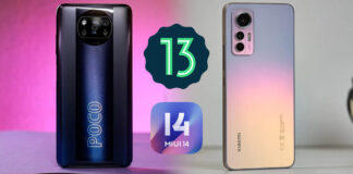 poco X3 pro y Xiaomi 12 lite actualizacion android 13 y miui 14