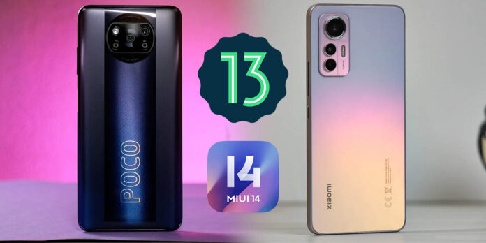 poco X3 pro y Xiaomi 12 lite actualizacion android 13 y miui 14