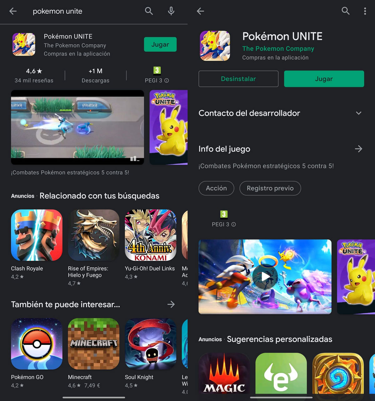Pokémon UNITE descargar en Google Play