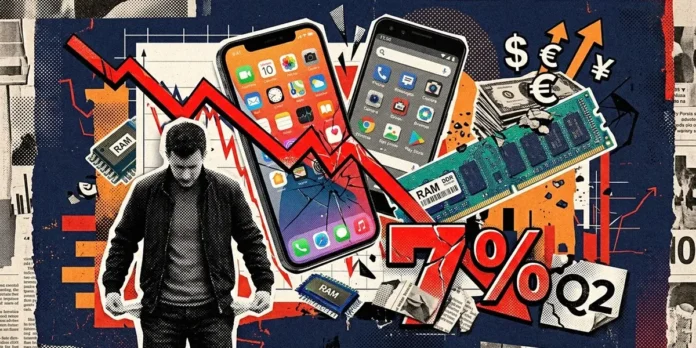 por culpa del precio de la ram el mercado de moviles cae un 7 por ciento en el segundo trimestre de 2026 por culpa del precio de la ram el mercado de moviles cae un 7 por ciento en el segundo trimestre de 2026