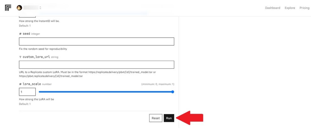 presionar en RUN para ejecutar el prompt