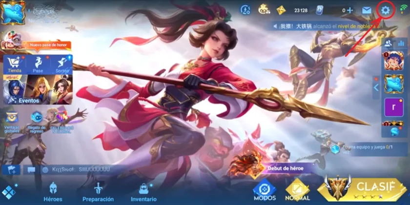 primer paso para cambiar de region en Honor of Kings