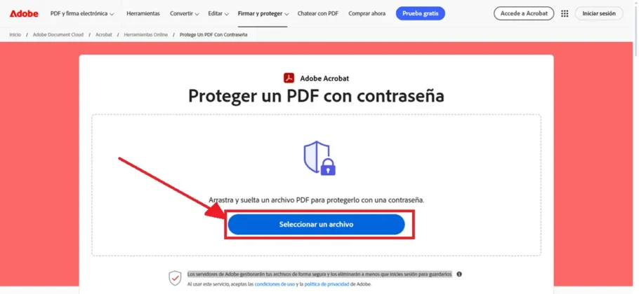 proteger archivo pdf con contrasena usando adobe acrobat