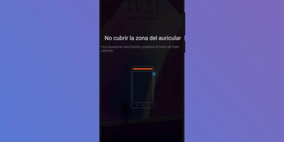 que es el aviso de no cubrir la zona del auricular