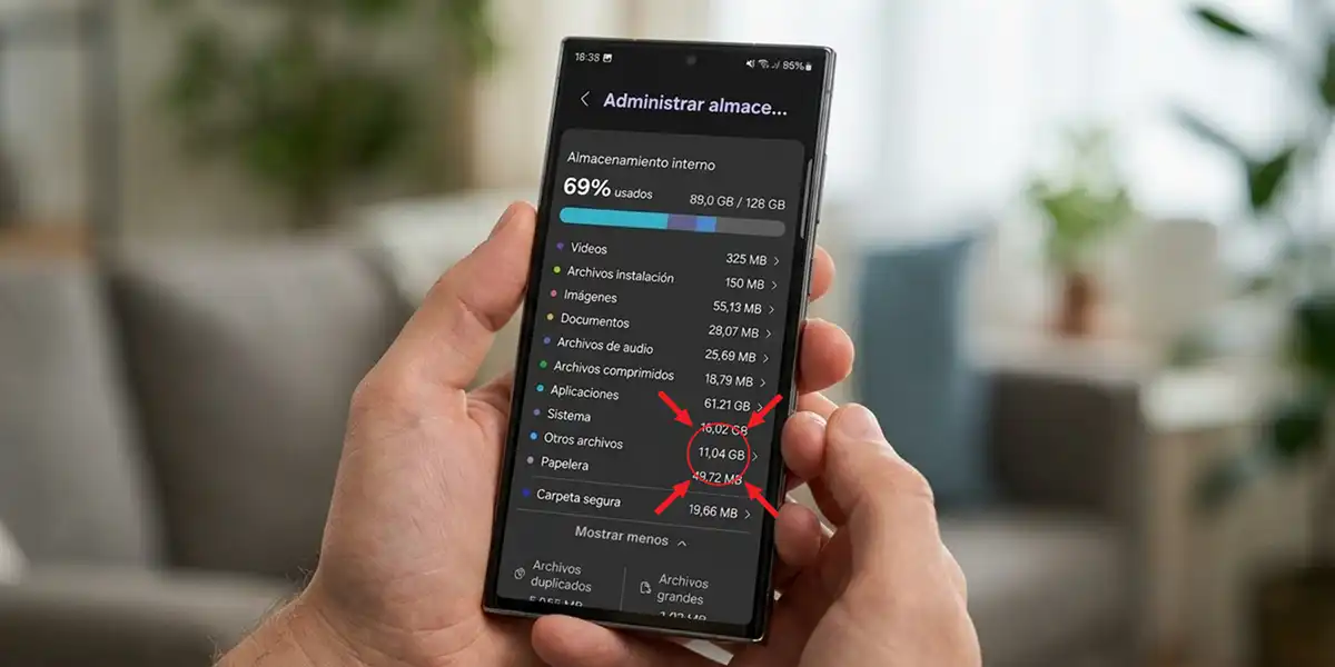 «Otros» en el almacenamiento de Android: qué es y cómo se elimina
