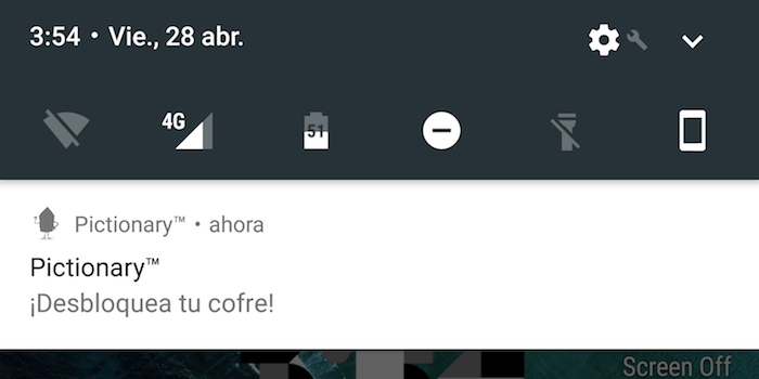 quitar notificaciones pictionary android