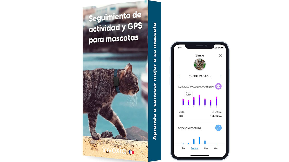 rastreador GPS para gatos Invoxia