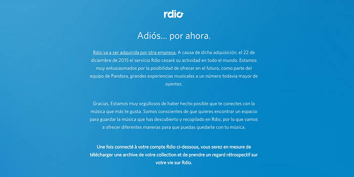 rdio cierra