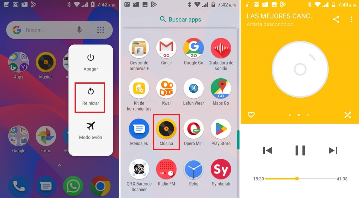 reiniciar el telefono movil android