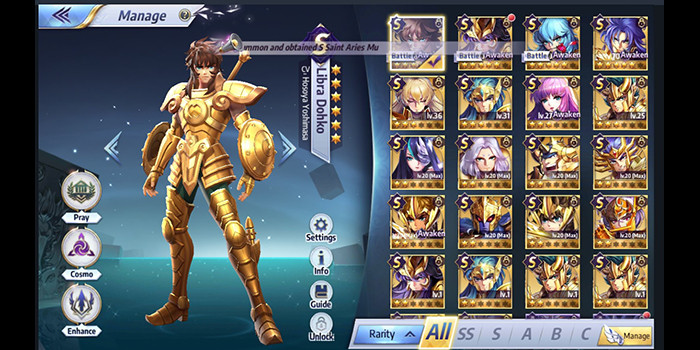 renacer caballero saint seiya awakening