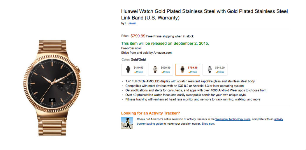 reservar huawei watch en amazon