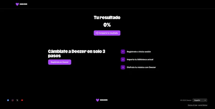 resultado del detector de ia de Deezer