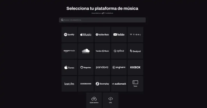 selecciona una plataforma en el detector de ia de Deezer
