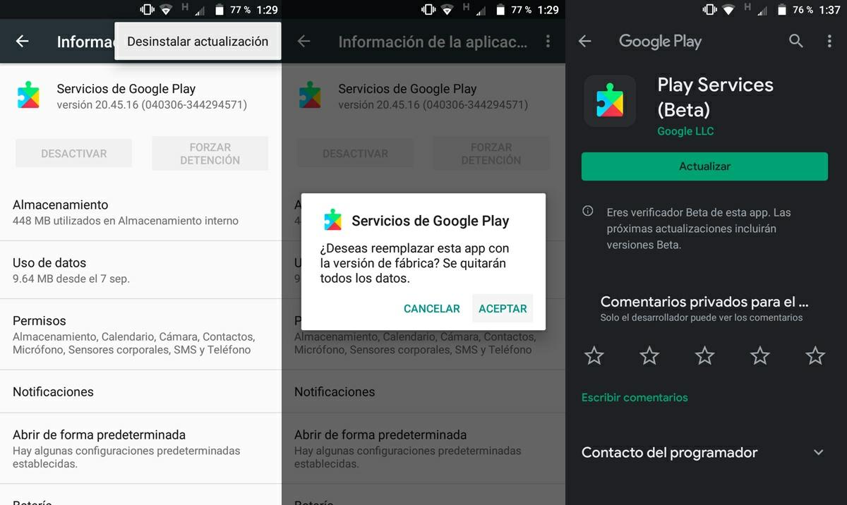 servicios de google play como hacer instalacion limpia